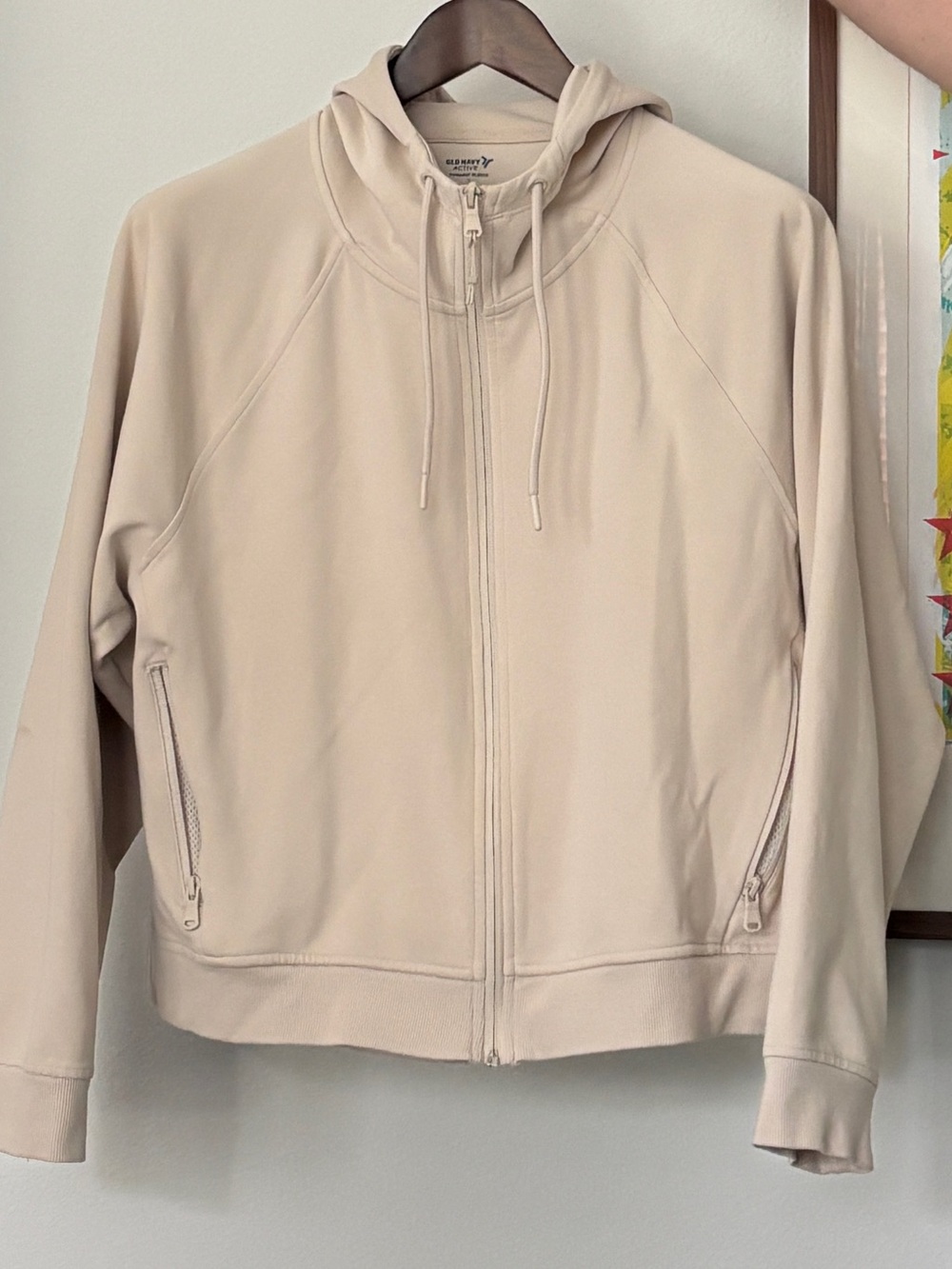 Old Navy Lightweight Cream Zip-Up Hoodie Jacket